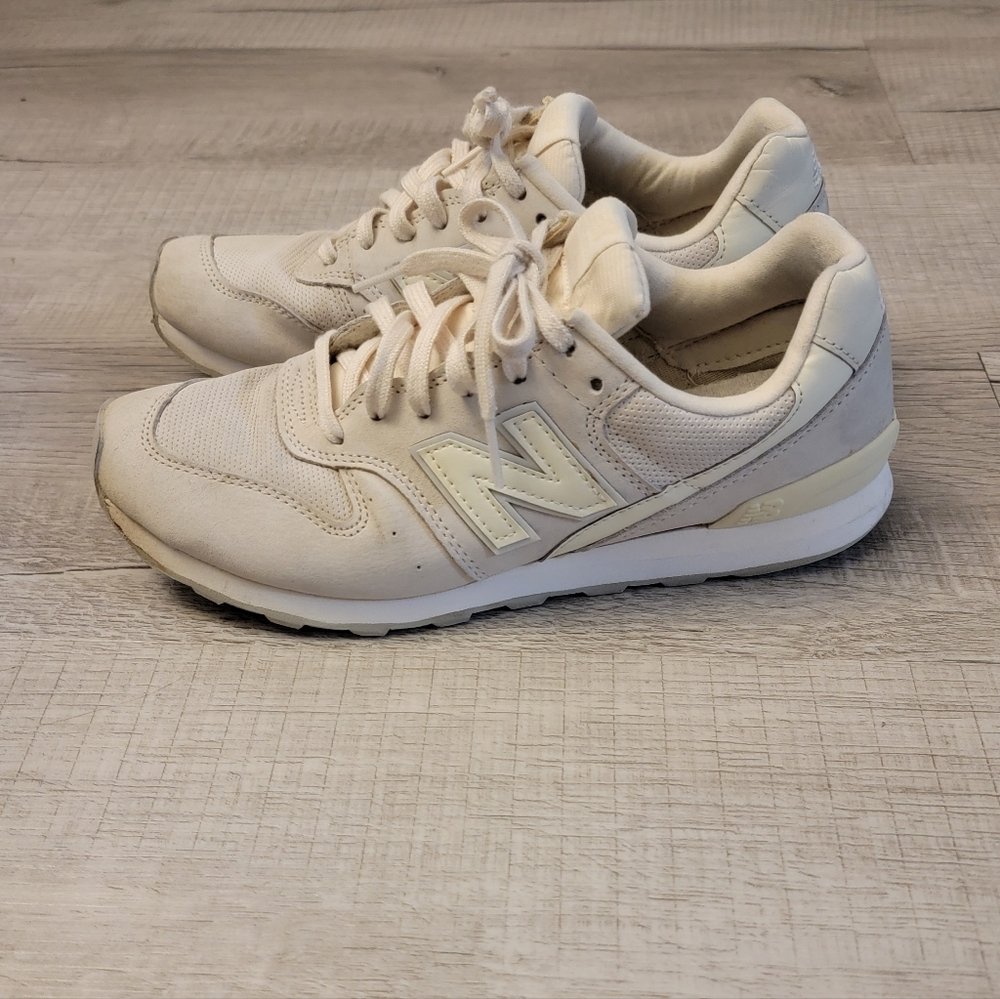 New Balance Cream/Off-White Athletic Sneakers - Picture 2 of 6